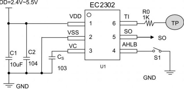 EC2302触摸芯片电路图