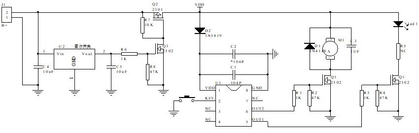 霍尔开关芯片电路图