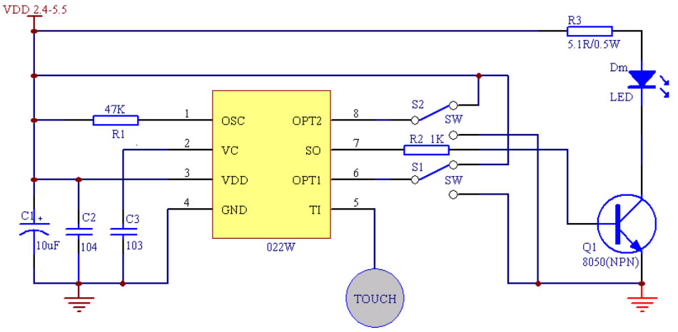 触摸IC芯片电路图1